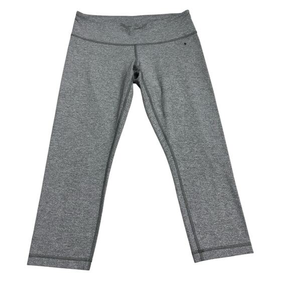 Lululemon Womens Size 10 Mid Rise Cropped Athletic Leggings Heathered Gray Sport - Picture 1 of 6